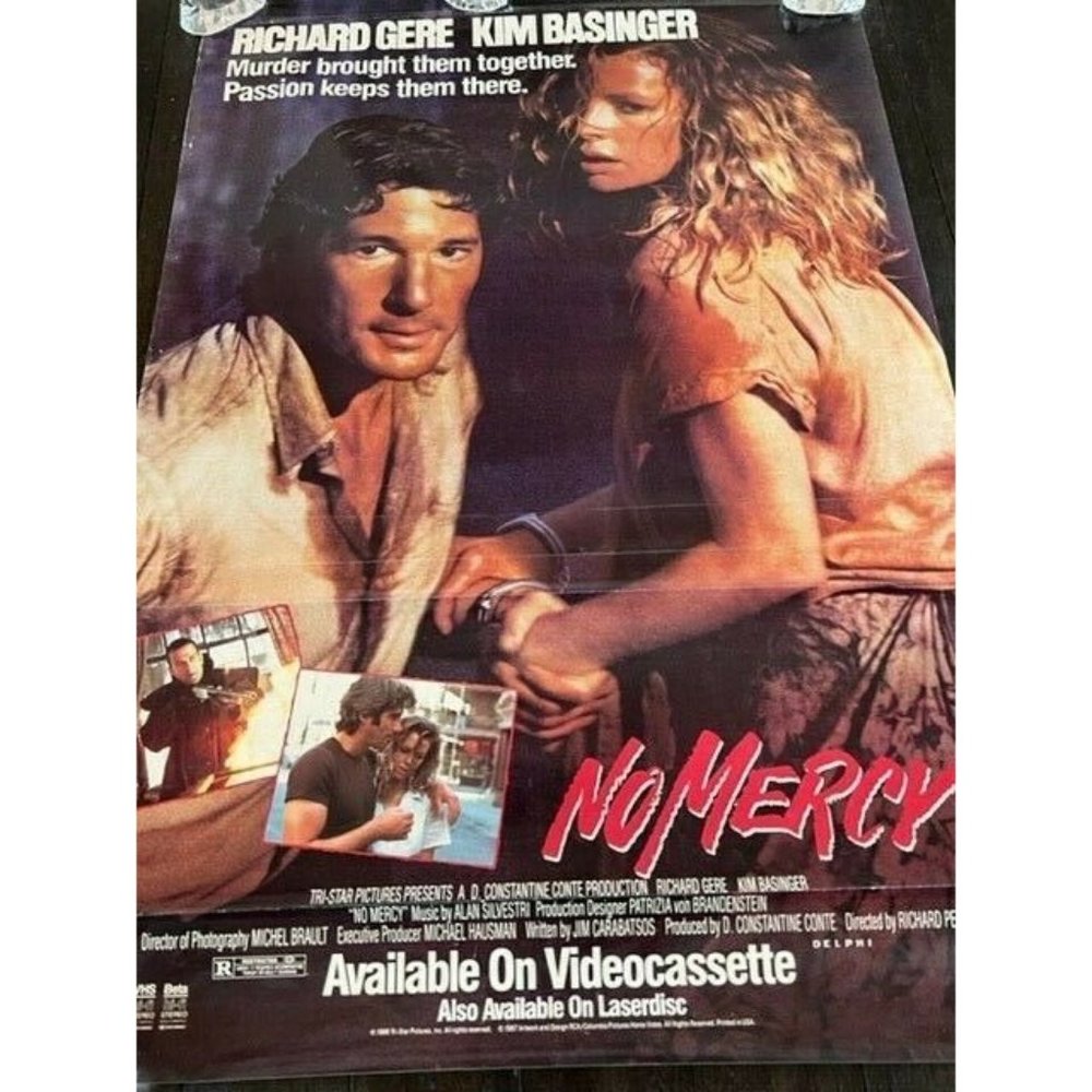 Movie Theater Cinema Poster vtg Lobby Card 1986 No Mercy Richard Gere Basinger